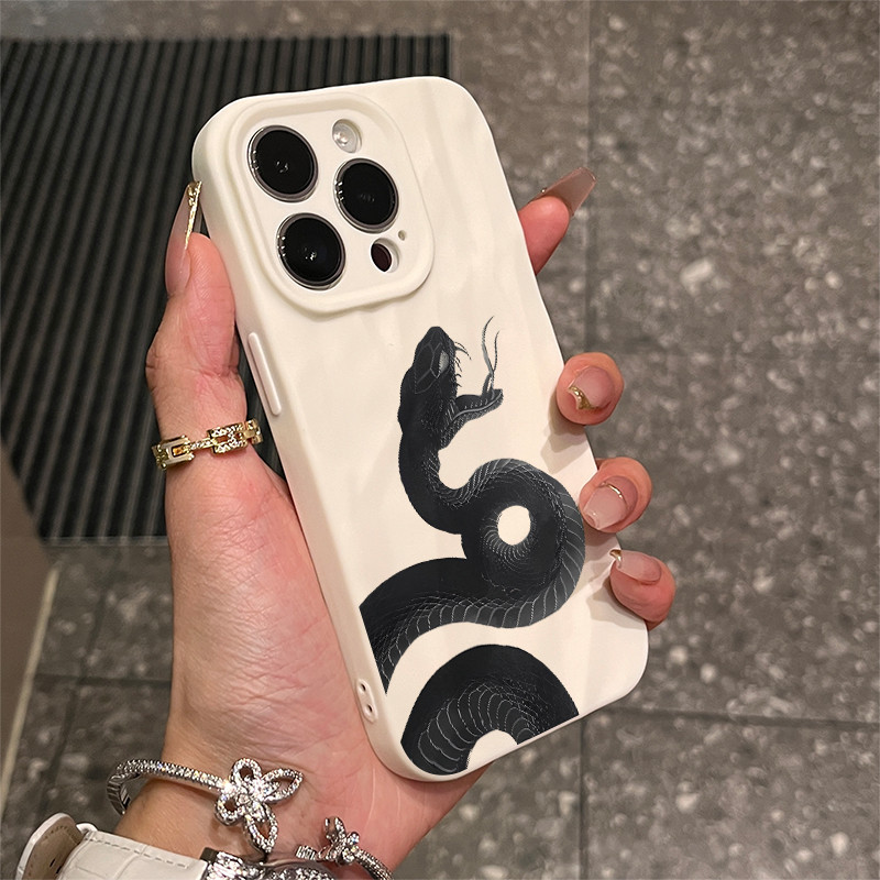 Black Snake Art สําหรับ iPhone 1715promax เคสโทรศัพท์จีบ 11 13 12 soft xr ชุด 8P