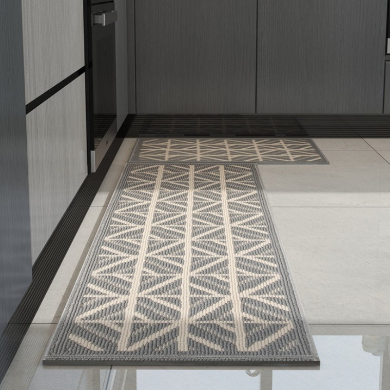 พรมห้องครัวถักหนาคุณภาพสูง พรมเช็ดเท้า ขนาด 45x75ซม ถึง 45x150ซม ฐานยางเต็มทนน้ํามันและดูดซับน้ํา พรมเช็ดเท้าห้องน้ํา พรมเช็ดเท้ามินิมอล พรมเช็ดเท้ายาว ส - รูปที่ 5