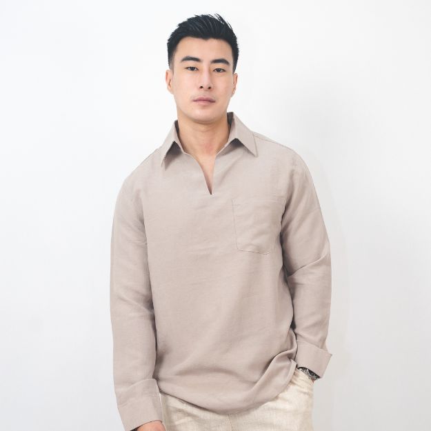 KEMEJA KAREEM เสื้อแขนยาว (TAUPE) | เสื้อเชิ้ตผู้ชาย LONG-SLEEVED (TAUPE)