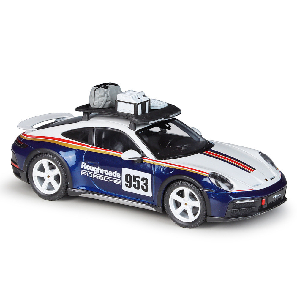 1: 24 Porsche 911 Dakar Dakar จําลองรถรุ่นผลิตภัณฑ์สําเร็จรูปของเล่นพร้อมฐาน