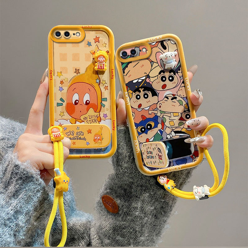 เคส For iPhone 7 Plus / iPhone 8 Plus / iPhone 7 / 8 / SE 2020 / SE2020 tpu JMZJหรูหรากระจกขาตั้งเชือกเส้นเล็กเคสโทรศัพท์A2r
