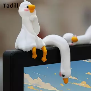 [negjsg] 4 ชิ้น 3D Craft Figurine ตกแต่งคอมพิวเตอร์เครื่องประดับสัตว์ขนาดเล็ก Goose รูปปั้นสําหรับเก้าอี้ตารางชั้นวางของสํานักงาน