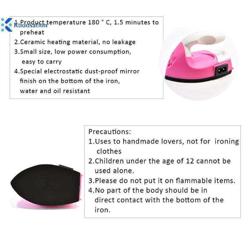 คุโดส เตารีดไฟฟ้าขนาดเล็กแบบพกพาเดินทางหัตถกรรมหัตถกรรมหัตถกรรมเสื้อผ้าอุปกรณ์เย็บผ้า ทําเอง ดี - รูปที่ 5