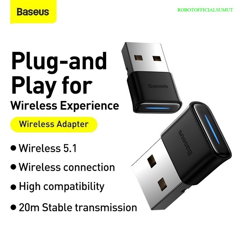 Baseus Mini Adapter BA04 Mini Adapter ตัวรับสัญญาณดองเกิลบลูทูธไร้สาย USB 5.0 ของแท้
