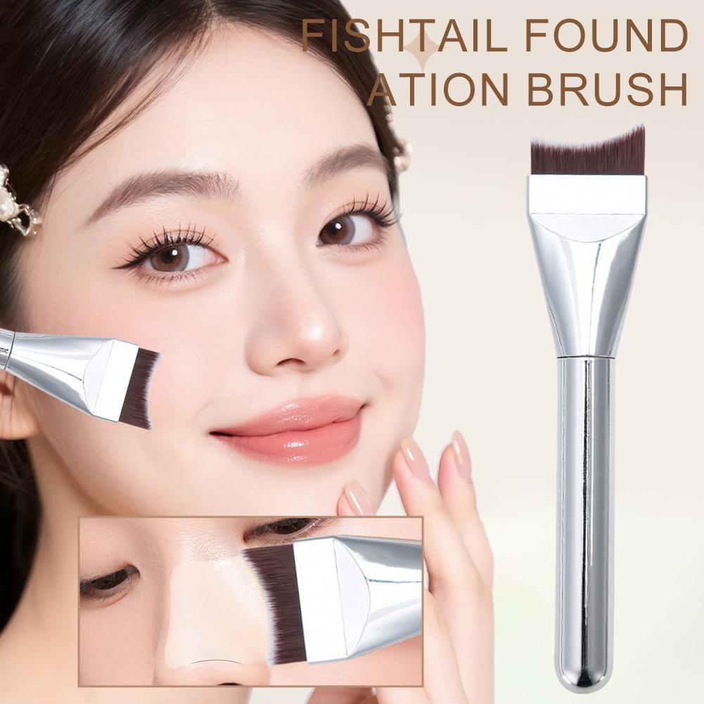 Fishtail Design Foundation Make-up Brush Do Not Eat Powder Flat Brush Foundation Seamless H0g1