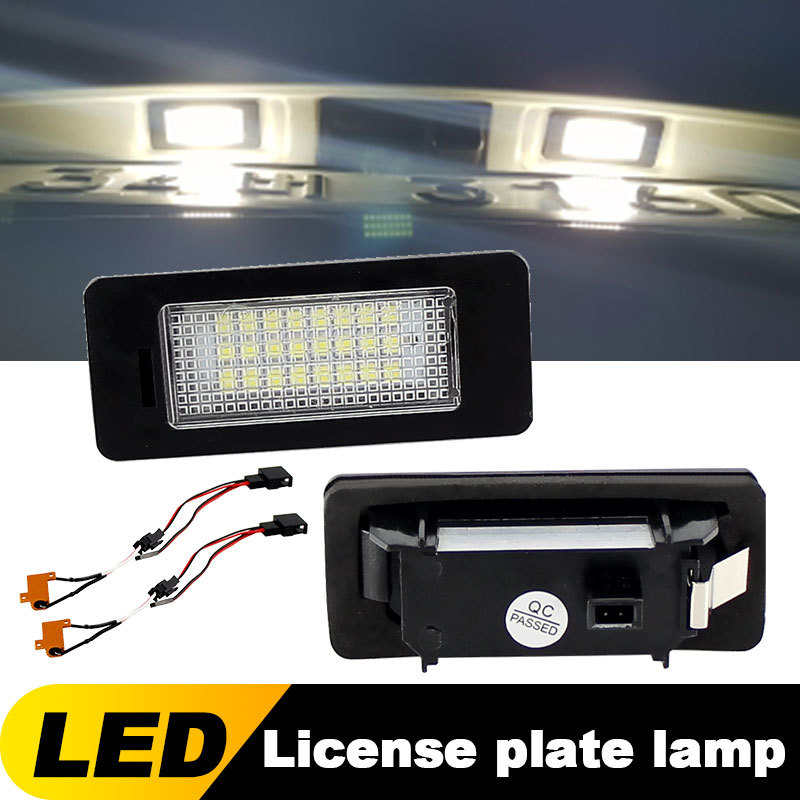 2 ชิ้นข้อผิดพลาดฟรีไฟป้ายทะเบียน LED สําหรับ Audi A1 A3 / A4 S4 B8/ A5 S5 8T / A6 C7/4G / Q3 8U / Q5