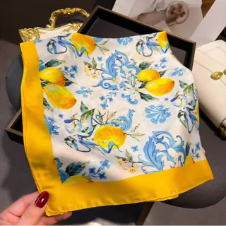 พิมพ์ผ้าคลุมไหล่ซาตินริบบิ้นนุ่มหรูหราวินเทจ ทําเอง ผ้าพันคอ…