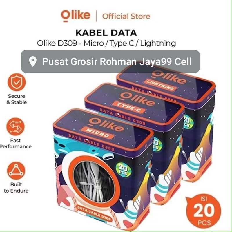 1 SEALED JAR CONTAINS 20 ชิ้น ORIGINAL OlyIKE D309M D309C D309L FASTCHARGING DATA CABLE พร้อมการรับป