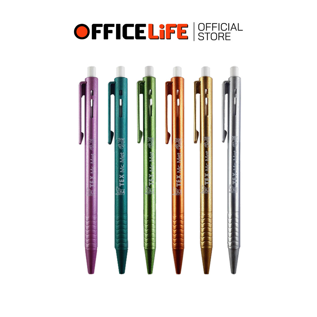 TEX (เท็กซ์) ปากกา ปากกาลูกลื่น MC228 ด้ามเมทัลลิค ( 1 ด้าม / คละ )