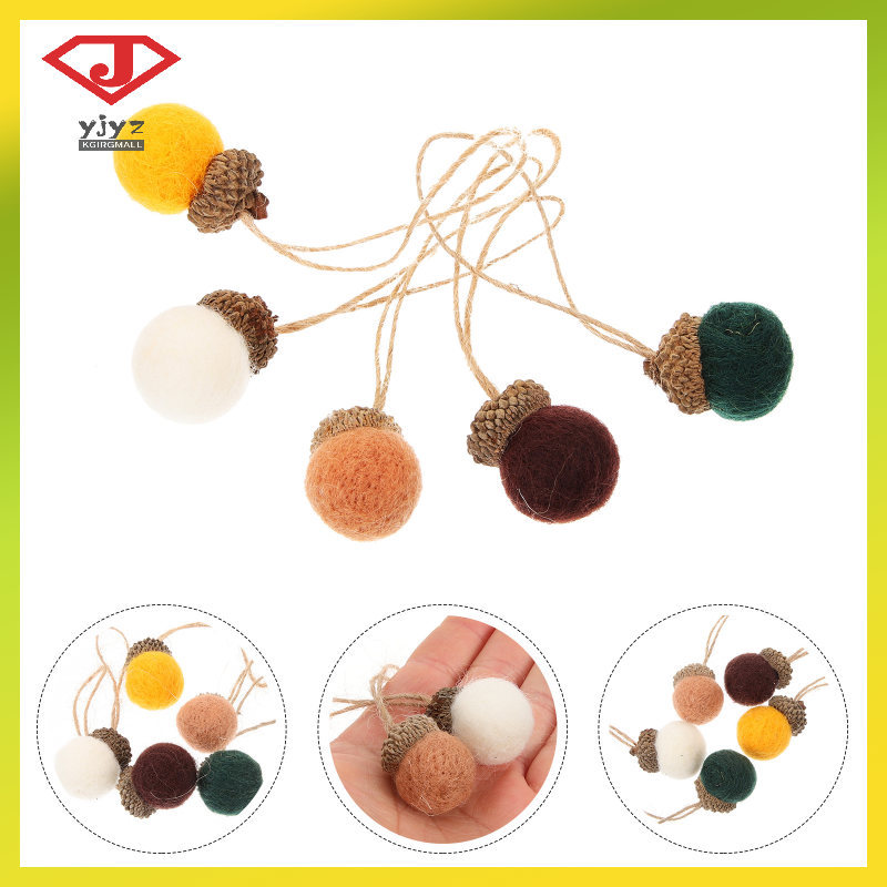 25 ชิ้นคละสี Felt Acorn เครื่องประดับปลอม Acorn จี้สําหรับต้นคริสต์มาสและตกแต่งวันหยุดในร่ม yuanjing