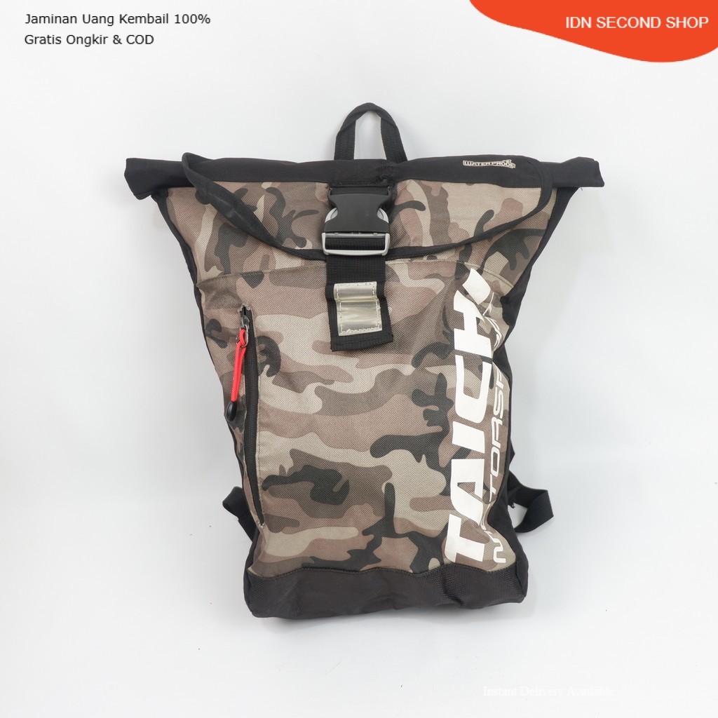 Taichi Roll Top Backpack Camouflage Lightweight Daily Outdoor 18L Preloved