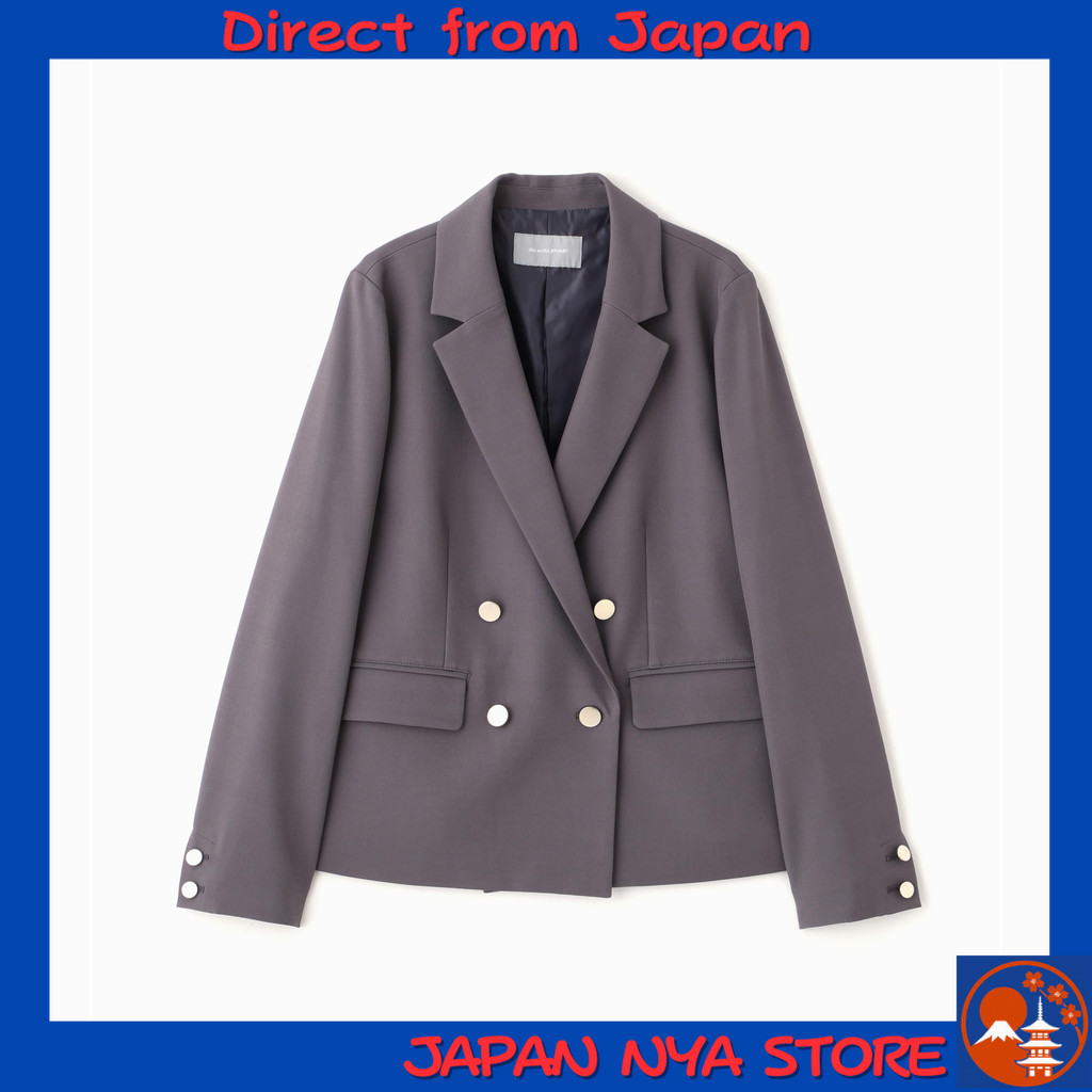 Jill by Jill Stuart เสื้อแจ็กเก็ตผ้าโทนสีเทา Basic Twill แบบกระดุมคู่ รุ่น 125-5250002 ไซซ์ S  【ส่งต