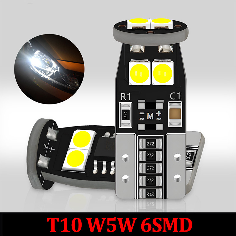 CANBUS T10 LED W5W 12Vรถยนต์ไฟหรี่หน้าไฟเลี้ยวแก้มข้างไฟส่องทะเบียนไฟอ่านแผนที่ไฟห้องสัมภาระท้ายรถไฟแต่งหน้าที่บังแดด
