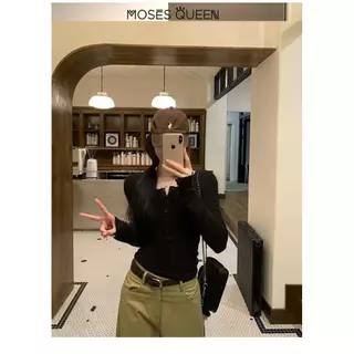 < MOSESQUEEN > เสื้อกันหนาวสไตล์โมเสสมารยาท ทรงเข้ารูปรุ่นพื้นฐานสำหรับผู้หญิง เหมาะสำหรับสวมใส่วันธรรมดาและการเดินทาง #63352