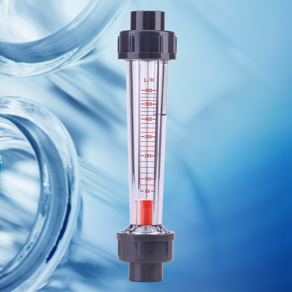Tutoushop 60-600L/H Rotameter หลอดพลาสติกเครื่องวัดน้ําของเหลว DN15 Flowmeter LZS-15D