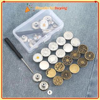 ชุดปุ่มและสกรูโลหะสำหรับกางเกงยีนส์ ขนาด 17/20 มม. สามารถถอด…