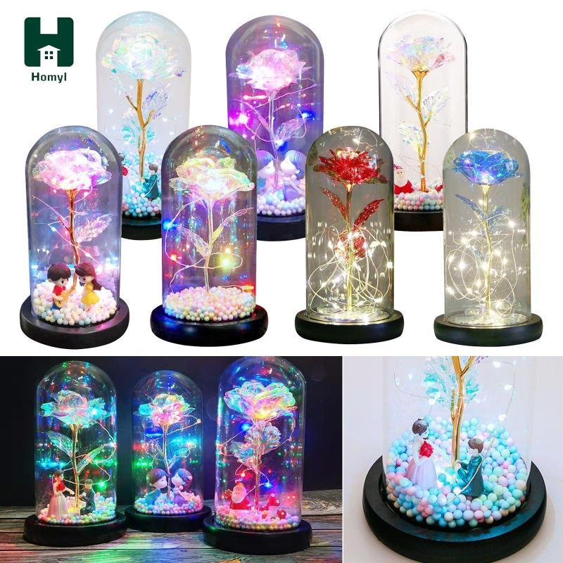 Homyl Galaxy Rose Flower Gift, Galaxy Enchanted Rose Led ใน ของขวัญสําหรับผู้หญิงของเธอ