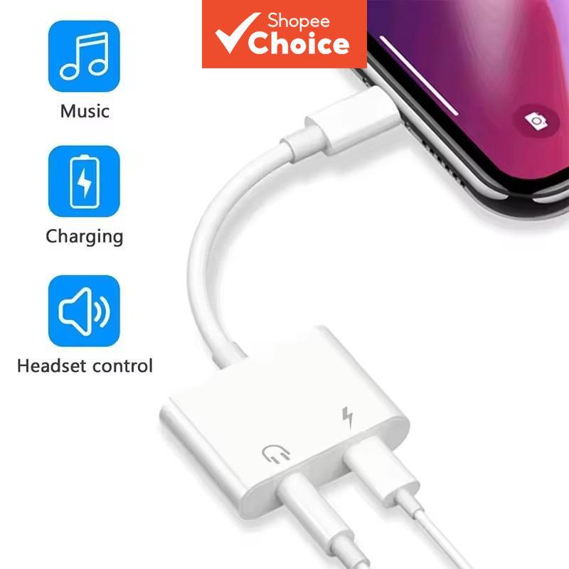 อะแดปเตอร์แปลงเสียง 2-in-1 OTG คู่ 3.5 มม. สําหรับ iPhone 13 14 12 11 Pro Max มินิ XR 8 ตัวแยกเสียง