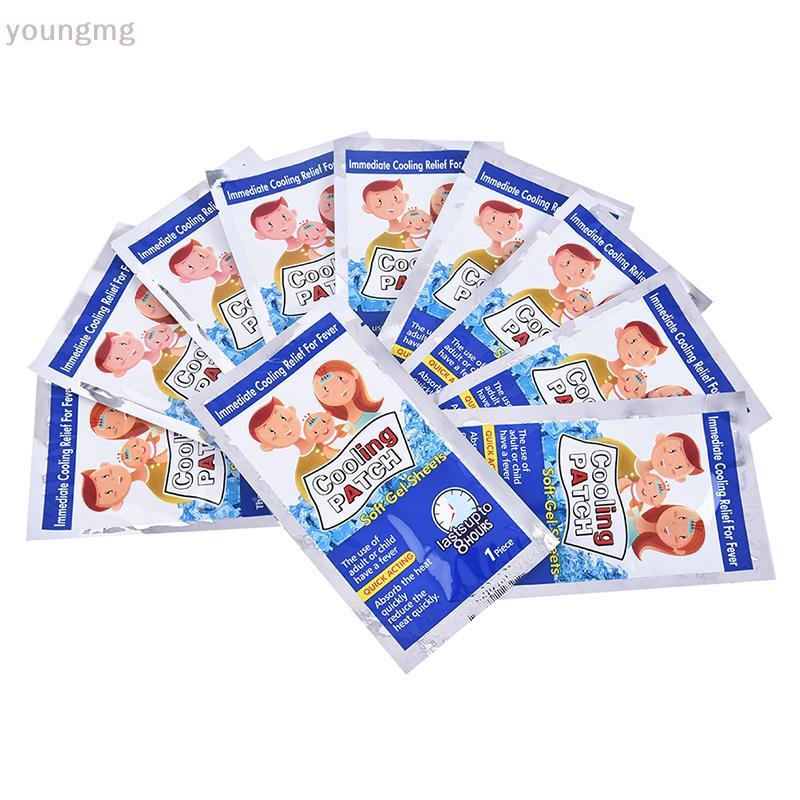 [YG] 10 ชิ้น/ถุง Pain Relief Baby Fever Patch นํา Fever Down Cooling Gel สําหรับอาการปวดหัว TH
