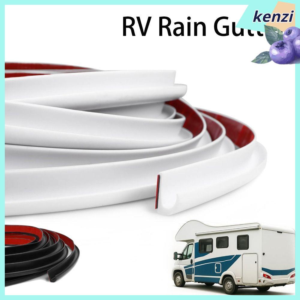 KENZI RV รางน้ําฝน, 1/50/60M ยางซิลิโคนหลังคา Rain Divter, Heavy Duty Self-Adhesive Backing J-Shape Design UV ทนรางหยด Camper