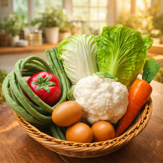 ชุดผักปลอม เซตผักสด จัดเป็นชุด ขายเป็นเซต สำหรับตกแต่งร้านอา…