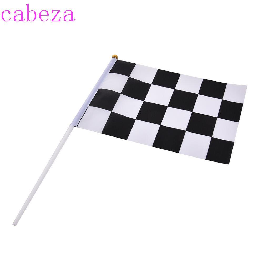 CABEZA Racing โพลีเอสเตอร์ธงสีดําและสีขาว Square Signal Cheer Race Flag Car Racing Racing Party Chec