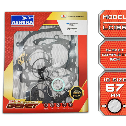 LC135 4S/ LC 135 4S [ COMPLETE SET / OVERHUAL GASKET SET ] ASHUKA ENGINE GASKET SET 57 / 60 / 62 / 6