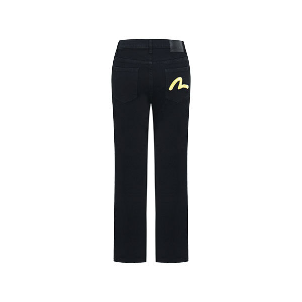 [EVISU] กางเกงเดนิม กางเกงยีนส์ Pocket Embroidery Skinny Denim Pants Jeans - Black (EV3FDP951_BK)