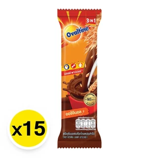 Ovaltine โอวัลติน 3 อิน 1 เครื่องดื่มมอลต์สกัด รสช็อกโกแลต สูตรดั้งเดิม (30 กรัม แพ็ค 15 ซอง)
