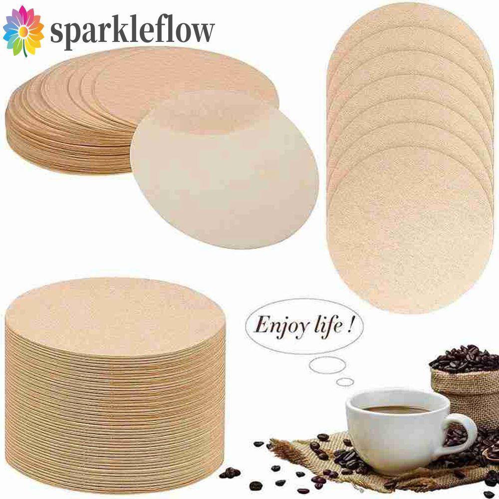 SPARKLEFLOW Cafe กระดาษกรอง 56 มม./60 มม./68 มม.รอบ Dripper 100 ชิ้น Moka Pot เครื่องมือกรอง