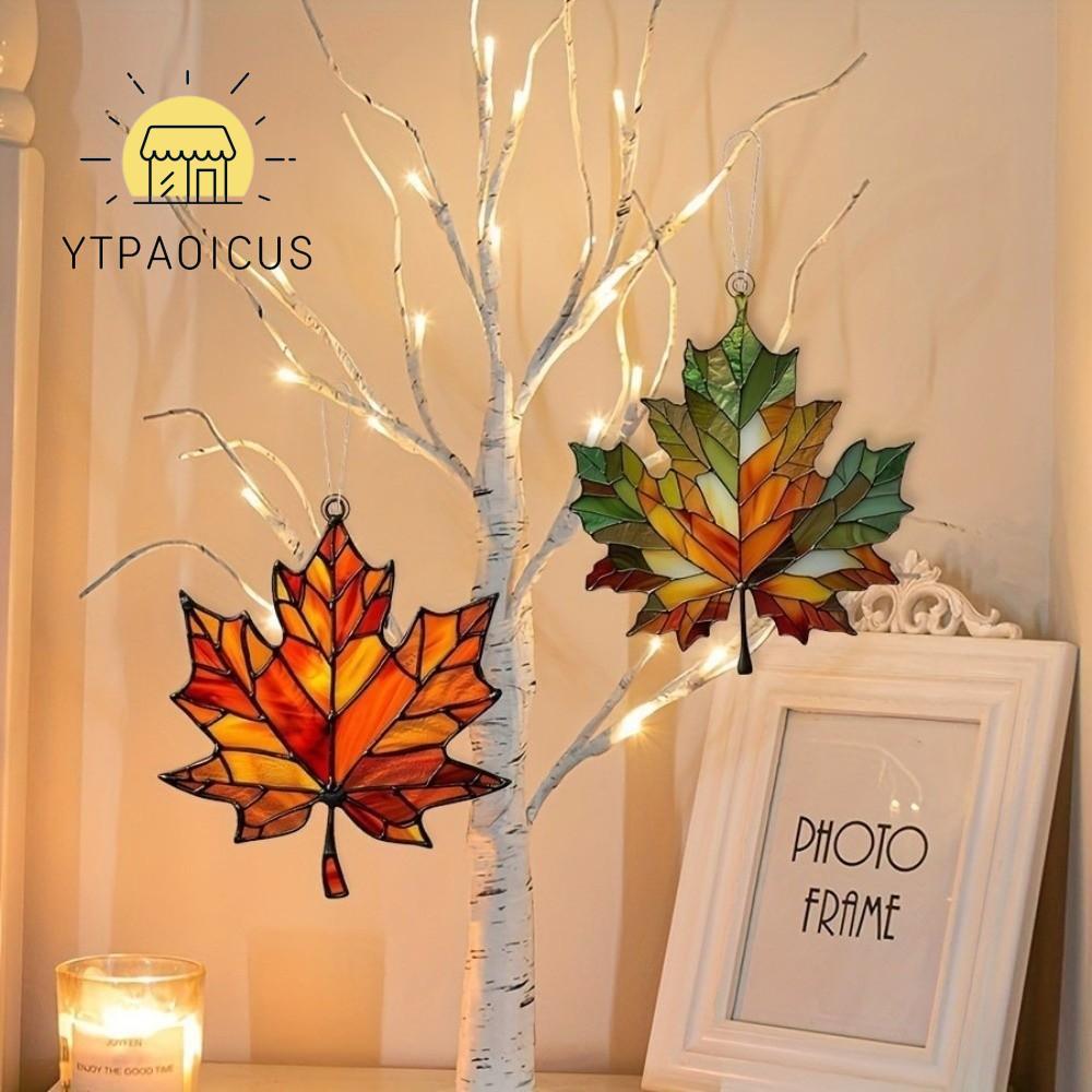 YURUYI Maple Leaf Light Catcher, 2D แบนอะคริลิค Maple Leaf แขวนเครื่องประดับ, นํากลับมาใช้ใหม่แขวนผน