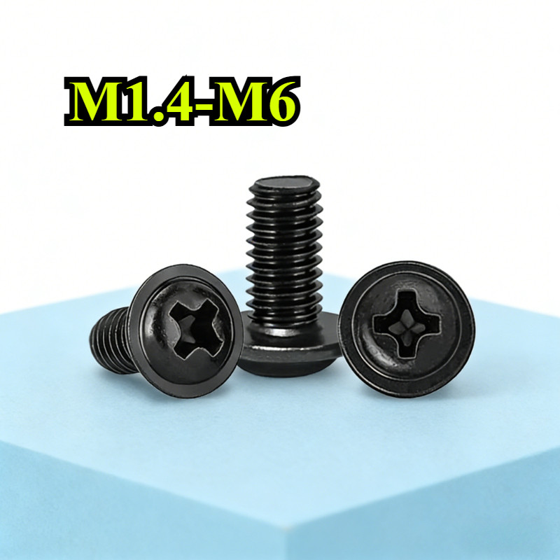 【ZQ-R1】สกรู น็อต JP น็อต สกรู หัวกลม หัวแพน แฉก P+ เหล็กคาร์บอน เกลียวมิล หยาบ   M1.4/M1.7/M2-M6