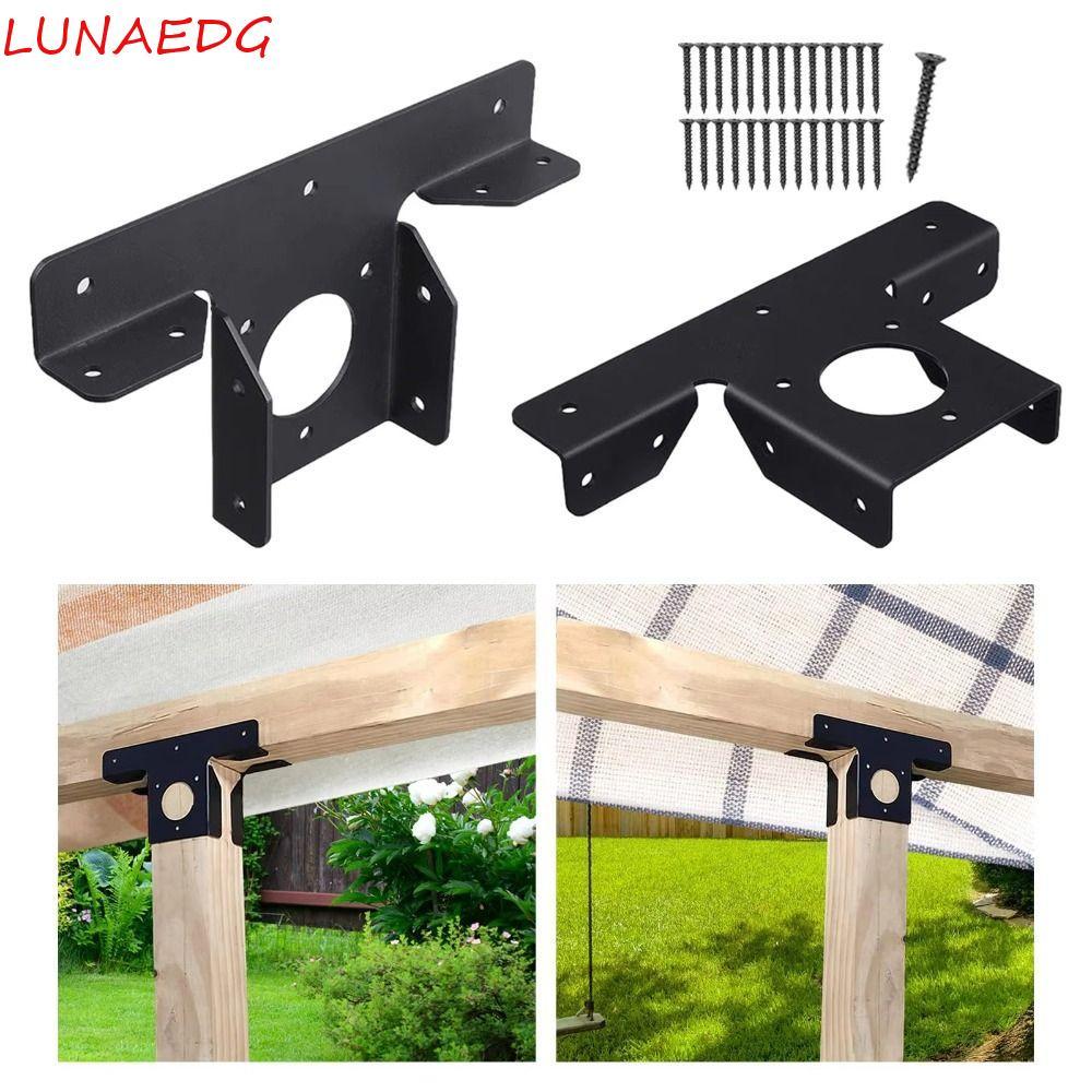 LUNAEDGE 2 ชิ้นวงเล็บ Pergola ความต้านทานการกัดกร่อน T-shaped Pergola มุมกรอบไม่ผิดรูปปรับได้ 3 ทางโ