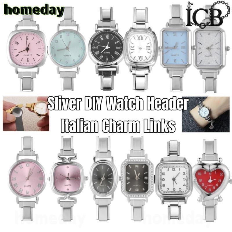 Sliver นาฬิกาข้อมือ Header DIY ใหม่เพื่อนที่ดีที่สุดพ่อดอกไม้อิตาเลี่ยน Charm Links Fit 9 มม.สร้อยข้อมือสแตนเลสทําเครื่องประดับ