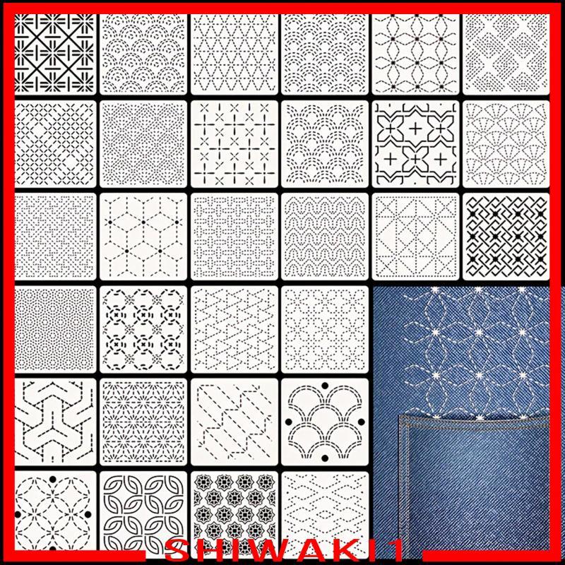 [Shiwaki1] Sashiko Template Kit PET Stencil Geometric เย็บปักถักร้อยรูปแบบวาด Line สําหรับ