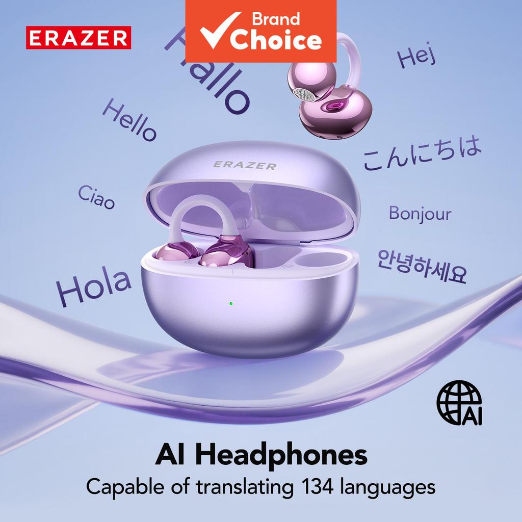 Erazer XF36 หูฟังเอียร์บัดไร้สาย บลูทูธ 6.0 แบบหนีบหู กันน้ํา พร้อมแปลแบบเรียลไทม์