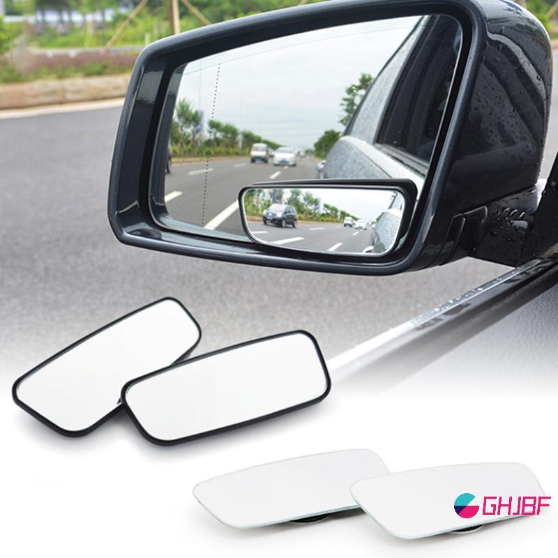 GHJBF] 2 ชิ้น 360 องศาปรับ Blind Spot Mirror รถเสริมกระจกมองหลังกระจกนูนกรอบรอบมุมกว้างกระจกสําหรับร