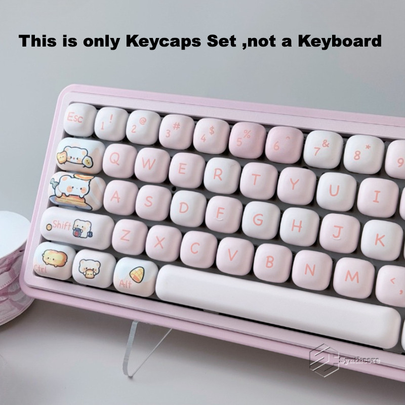 หมูสีชมพู Keycaps MOG รอบขนมปังนึ่งสูงรูปร่าง Chiikawa น่ารักคีย์บอร์ด Keycaps Dye Sublimation F75 L99 K99 108