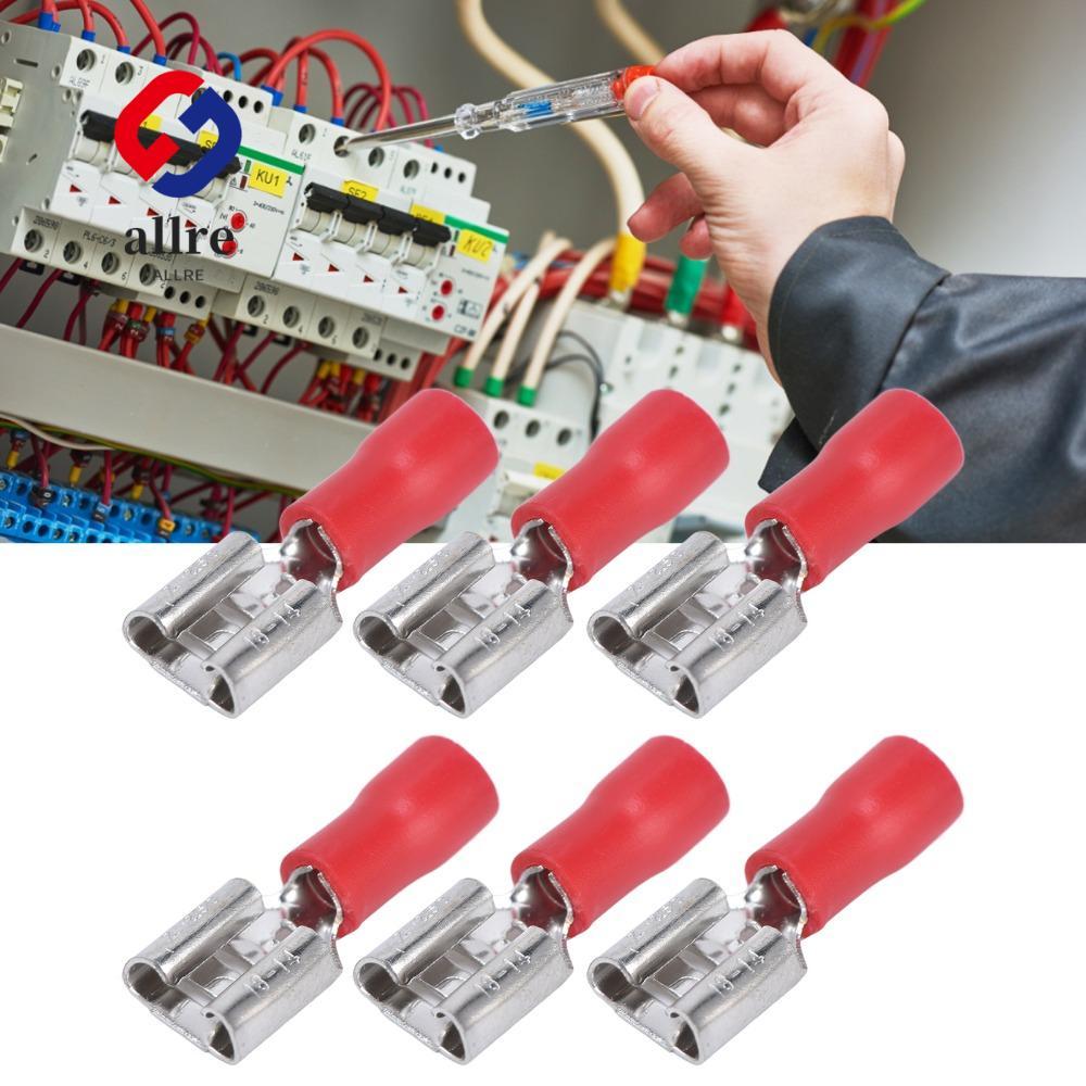 ALLRE 100/200PCS หญิง Quick Disconnect Spade Terminals, 1.5-2.5 มม.(16-14 AWG) ฉนวน Crimp Connectors