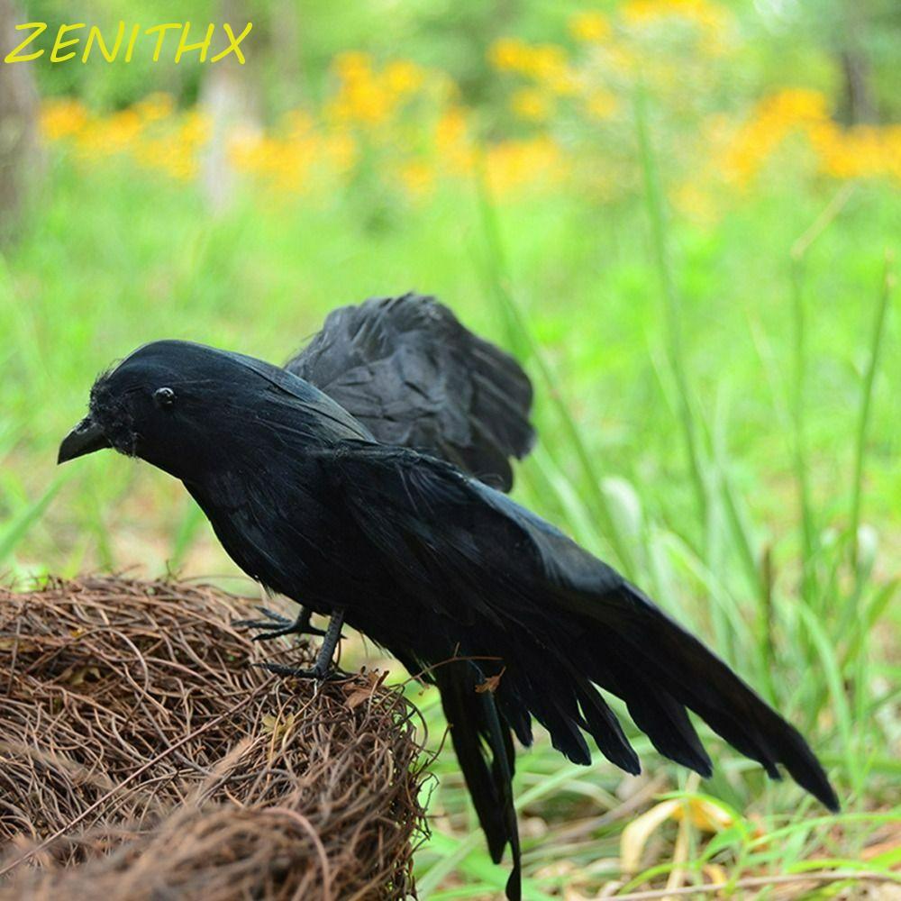 ZENITHX อีกาปลอมทนทาน Bird Deter การล่าสัตว์ Decoy เทศกาลตกแต่ง DIY ตกแต่งสวน