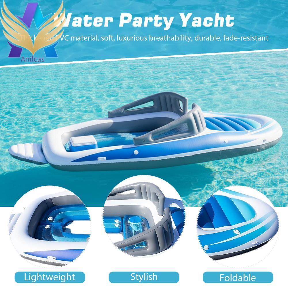 เรือยอชท์ลอยน้ํา PVC 6-Person สําหรับตั้งแคมป์บนทะเลสาบและแม่น้ํา