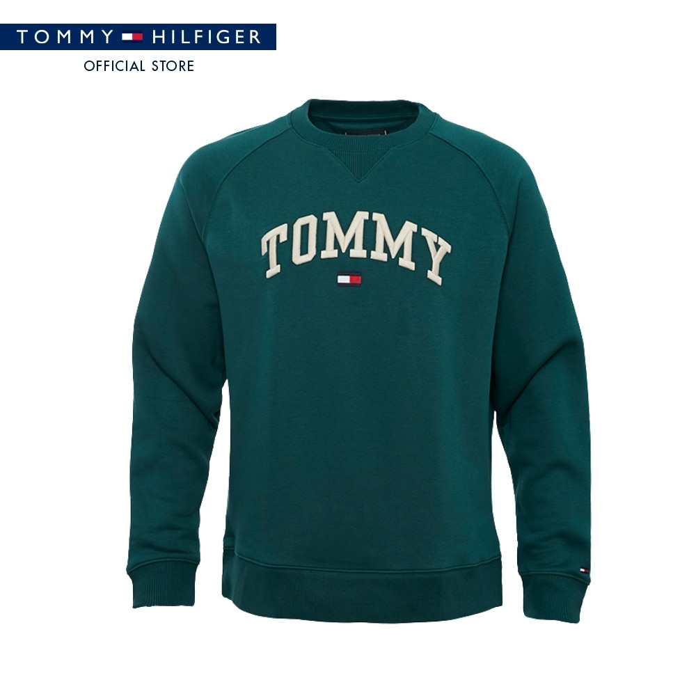 [ลดเพิ่ม 10% โค้ด 10MALL27] Tommy Hilfiger เสื้อสเวตเชิ๊ต ผู้ชาย รุ่น XM0XM06318 L6K - สีเขียว