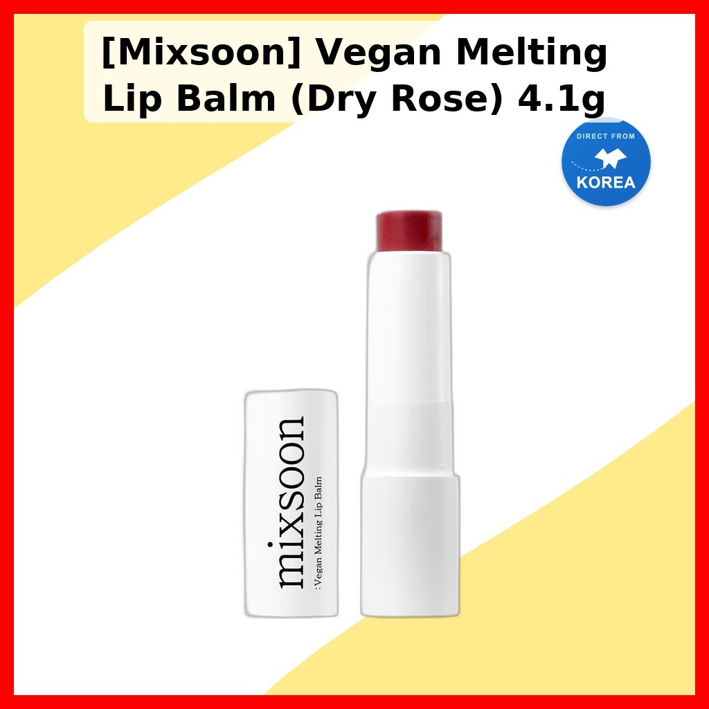 [Mixsoon] Vegan Melting Lip Balm (Dry Rose) 4.1g / ลิปบาล์มเกาหลี / สูตรมังสวิรัติ / ของแท้ 100% โดย