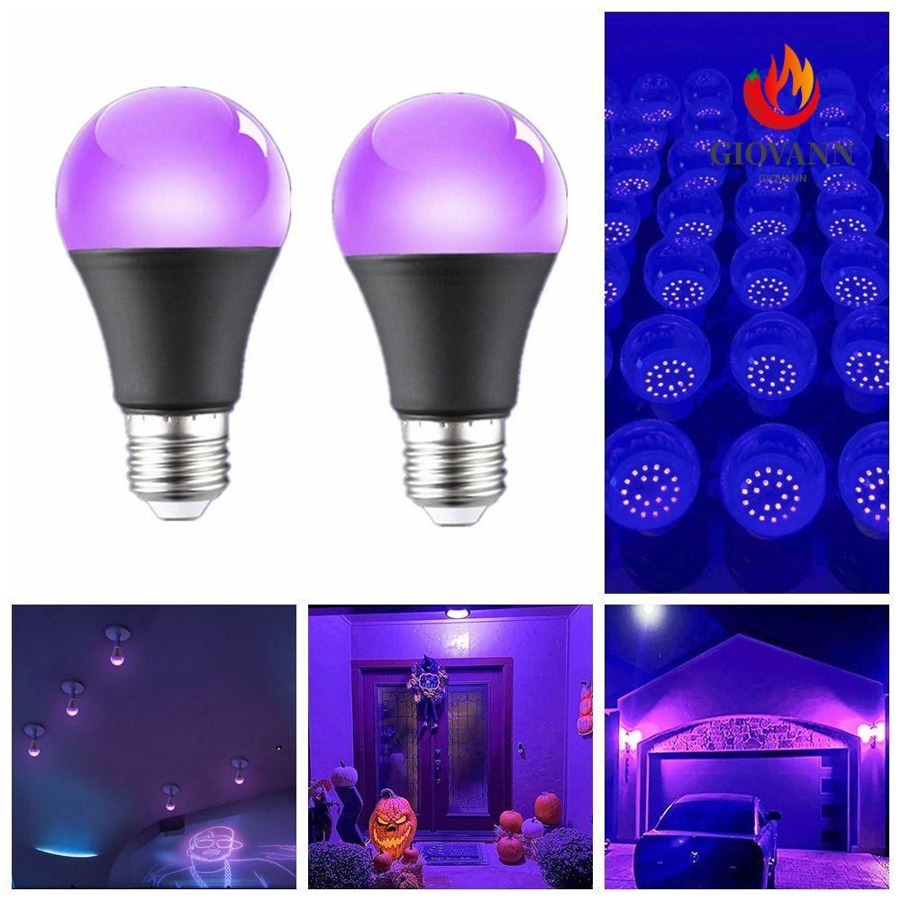 GIOVANNI UV Purple Bulb, 360 Glow 10W 85-265V Purple Black Light Bulb, Portable Aluminium E26/E27 Sp