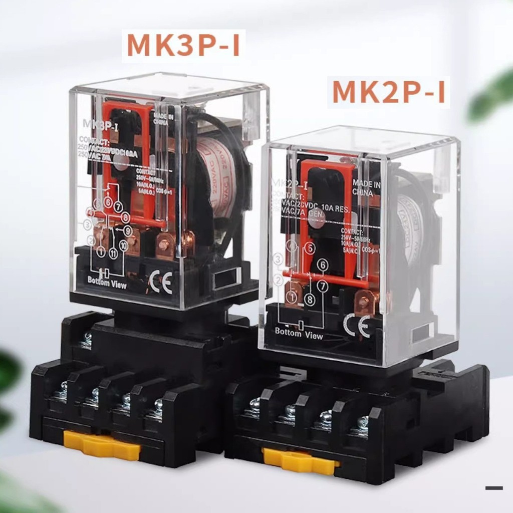 MK2P-IMK3PI รีเลย์ระดับกลาง AC220VDC24V8 Pin 11 Pin DC Power Supply Dual Control ปกติเปิด AKYK