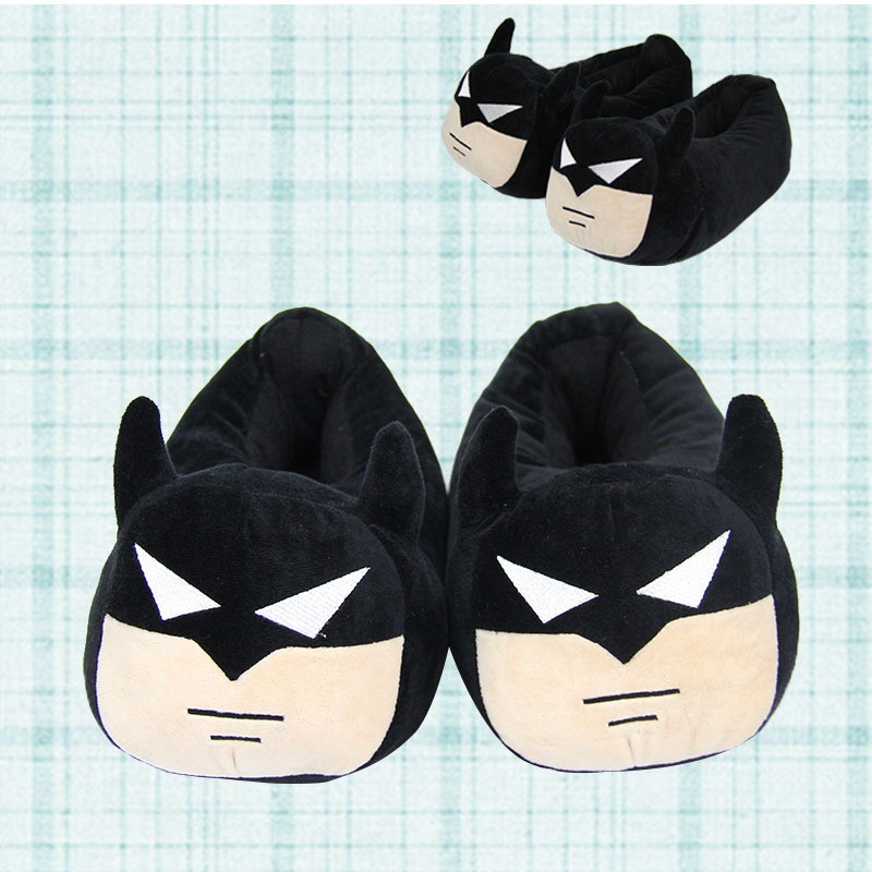รองเท้าในร่มผู้ชายBatmanขนาด28เซนติเมตร ออกแบบใหม่ สไตล์การ์ตูน อบอุ่นและสวมใส่ง่าย ทำจากผ้าฝ้ายสำหร