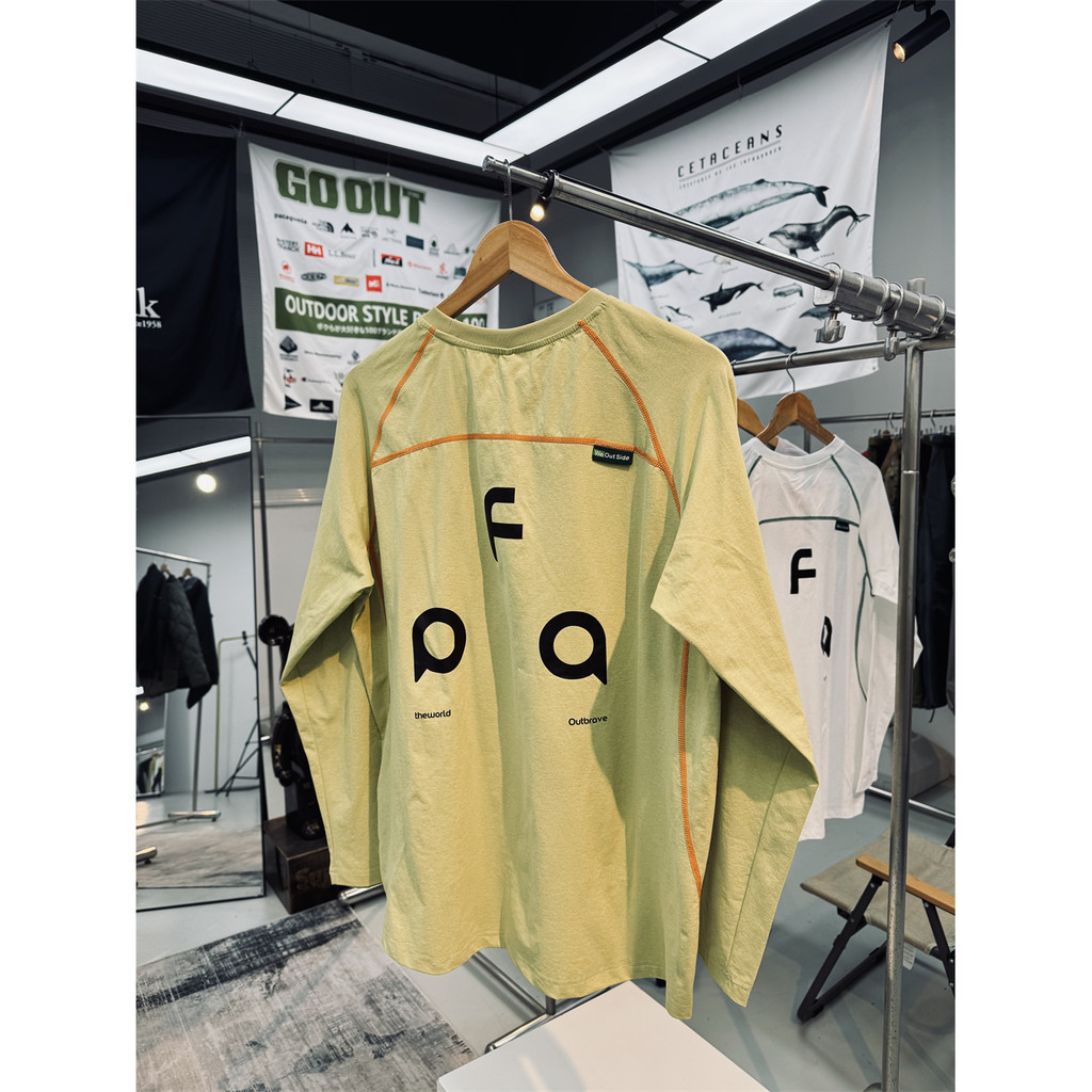 Street Wear Flat Replacement Back Letter Printing 3D Vertical Cut Loose Version Unisex Outdoor Long-Sleeved Quick-Drying T @