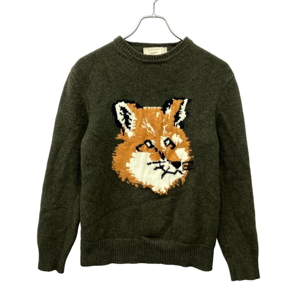 MAISON KITSUNE’ KITSUNE Knit Olive Long Sleeve Men Direct from Japan Secondhand