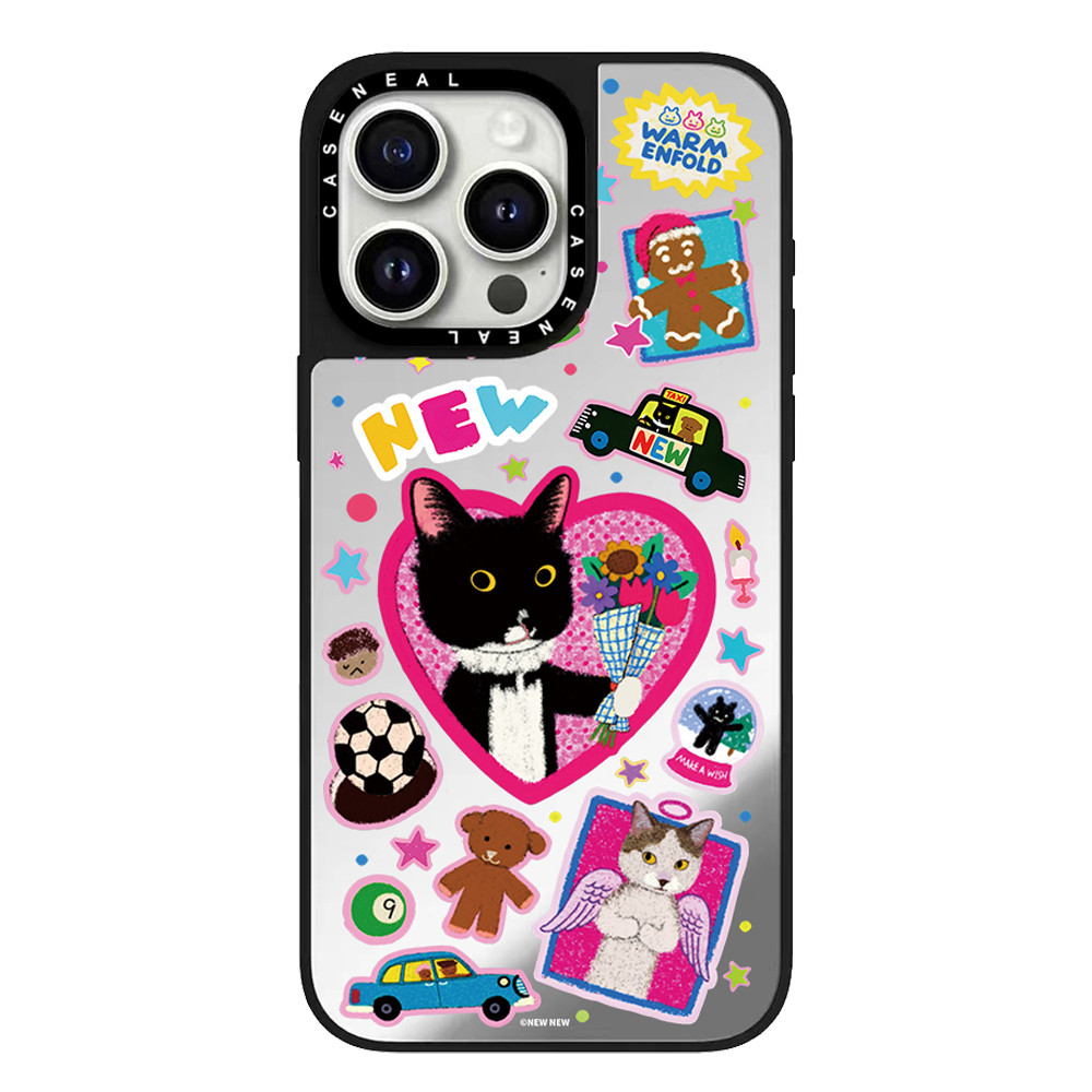 CASENEAL แมววัวน่ารักคุณภาพสูงกระจกเคสโทรศัพท์เหมาะสําหรับiPhone 17ProMax 17pro 17 air 16promax 16 15promax 15 14promax 13 13Promaxแฟชั่นAnti Drop Hard Case ราคา ถูกที่สุด ดีลบีเคเค แกลเลอรีภาพที่ 3