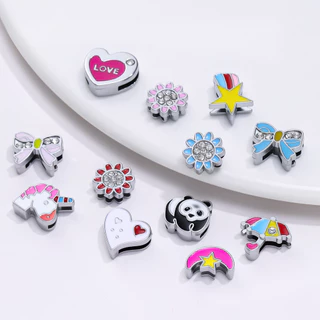 St.kunkka สร้อยข้อมือสายหนัง จี้เพชร DIY ตัวการ์ตูน แพนด้า หัวใจ สายรัด DIY สำหรับปลอกคอสัตว์เลี้ยง 1 ชิ้น